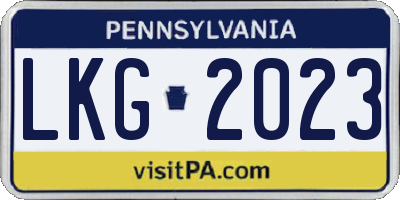 PA license plate LKG2023