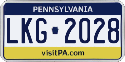 PA license plate LKG2028
