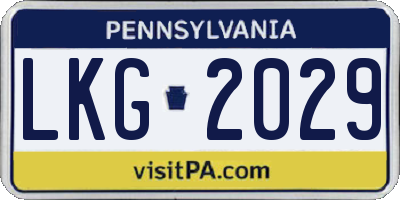 PA license plate LKG2029