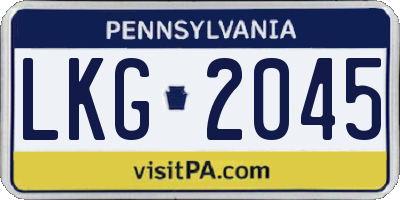 PA license plate LKG2045