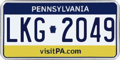 PA license plate LKG2049