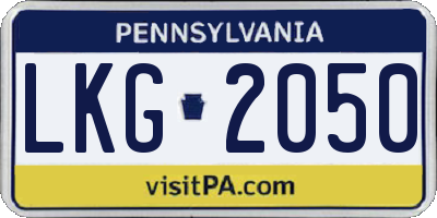 PA license plate LKG2050