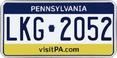 PA license plate LKG2052