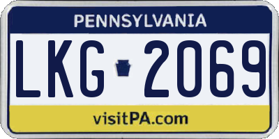 PA license plate LKG2069