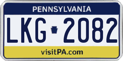 PA license plate LKG2082