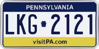 PA license plate LKG2121