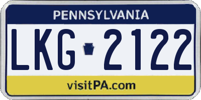 PA license plate LKG2122