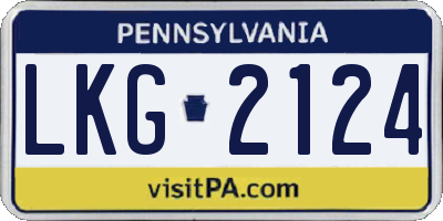 PA license plate LKG2124