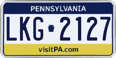 PA license plate LKG2127