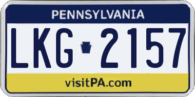 PA license plate LKG2157