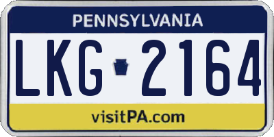 PA license plate LKG2164