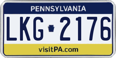 PA license plate LKG2176