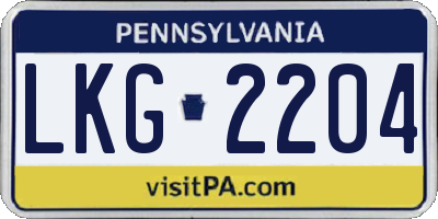 PA license plate LKG2204