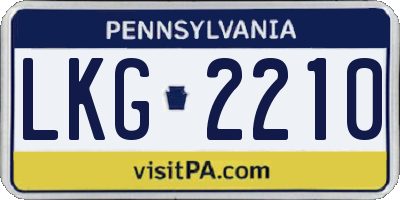 PA license plate LKG2210