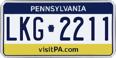PA license plate LKG2211