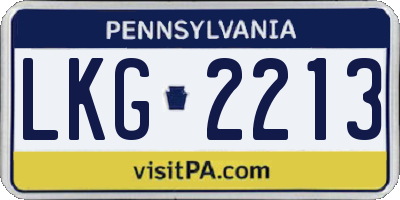 PA license plate LKG2213