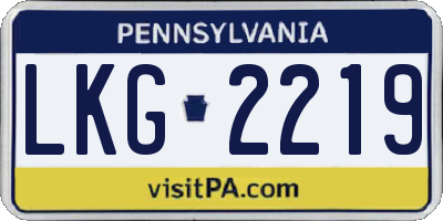 PA license plate LKG2219