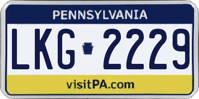 PA license plate LKG2229