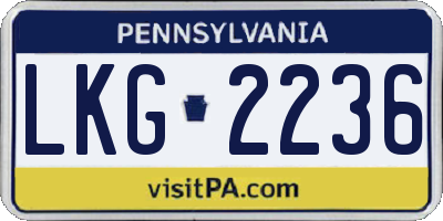PA license plate LKG2236