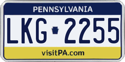 PA license plate LKG2255