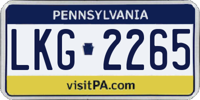 PA license plate LKG2265