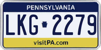 PA license plate LKG2279