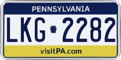 PA license plate LKG2282