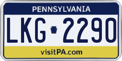 PA license plate LKG2290