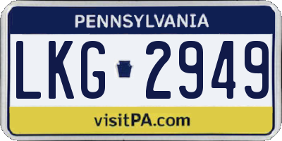 PA license plate LKG2949
