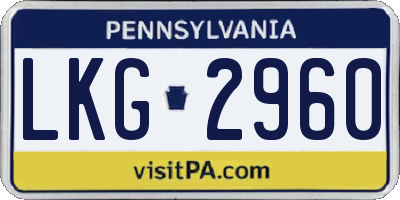 PA license plate LKG2960
