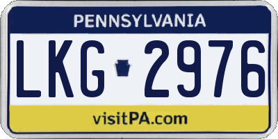 PA license plate LKG2976