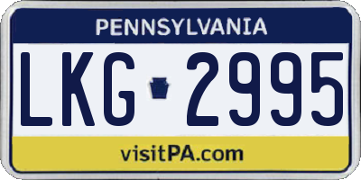 PA license plate LKG2995