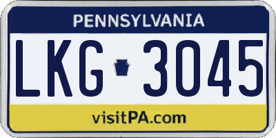 PA license plate LKG3045