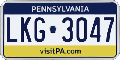PA license plate LKG3047