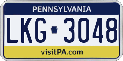 PA license plate LKG3048
