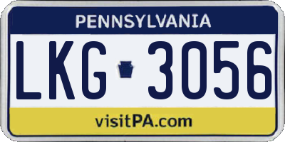 PA license plate LKG3056