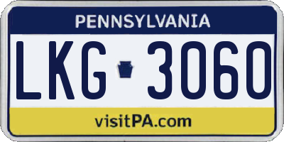 PA license plate LKG3060