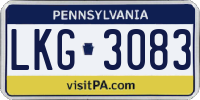 PA license plate LKG3083