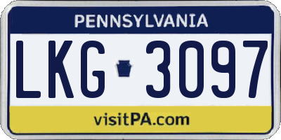 PA license plate LKG3097
