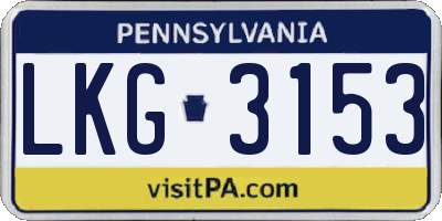 PA license plate LKG3153