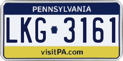 PA license plate LKG3161