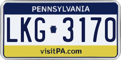 PA license plate LKG3170