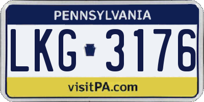 PA license plate LKG3176