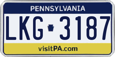 PA license plate LKG3187
