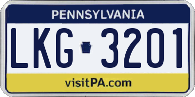 PA license plate LKG3201