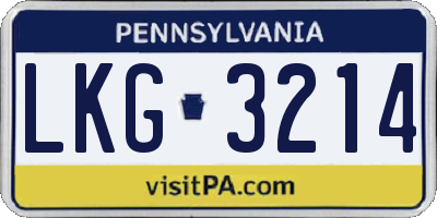 PA license plate LKG3214