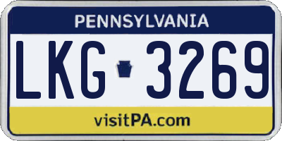 PA license plate LKG3269