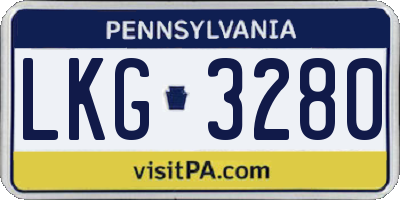 PA license plate LKG3280