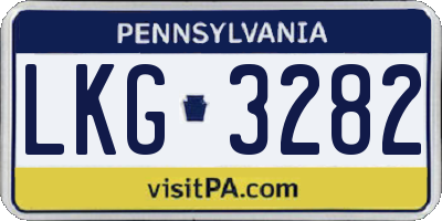 PA license plate LKG3282