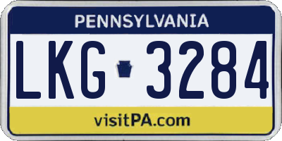 PA license plate LKG3284